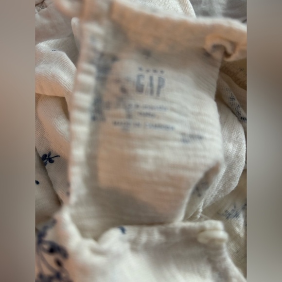Gap Baby Girl Cream Blue Floral Bodysuit Dress Size 3-6 Months - Picture 3 of 4
